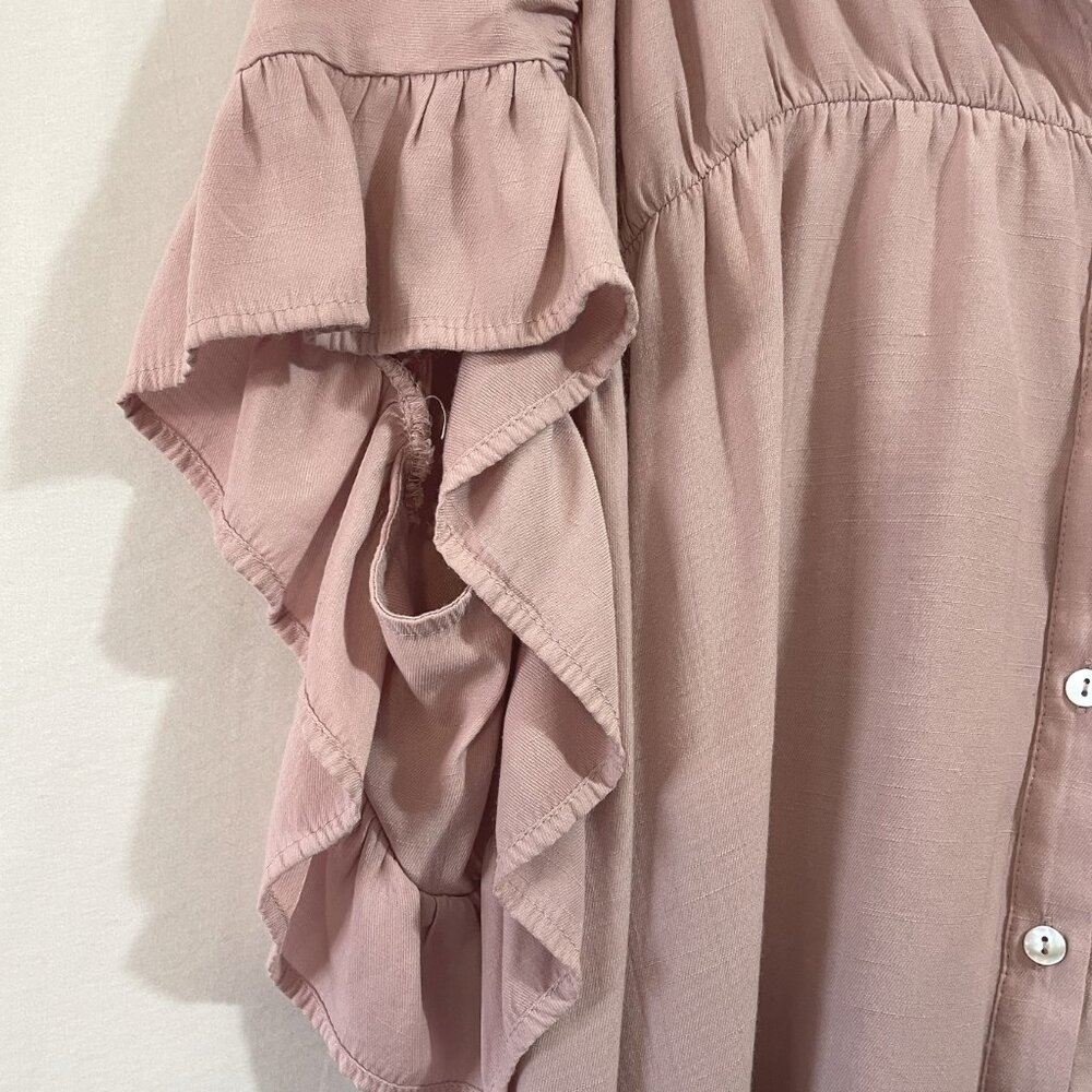 BiBi Pink Ruffle Sleeve Blouse - Picture 3 of 3